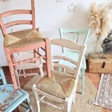 Set of 6 pretty patinated chairs