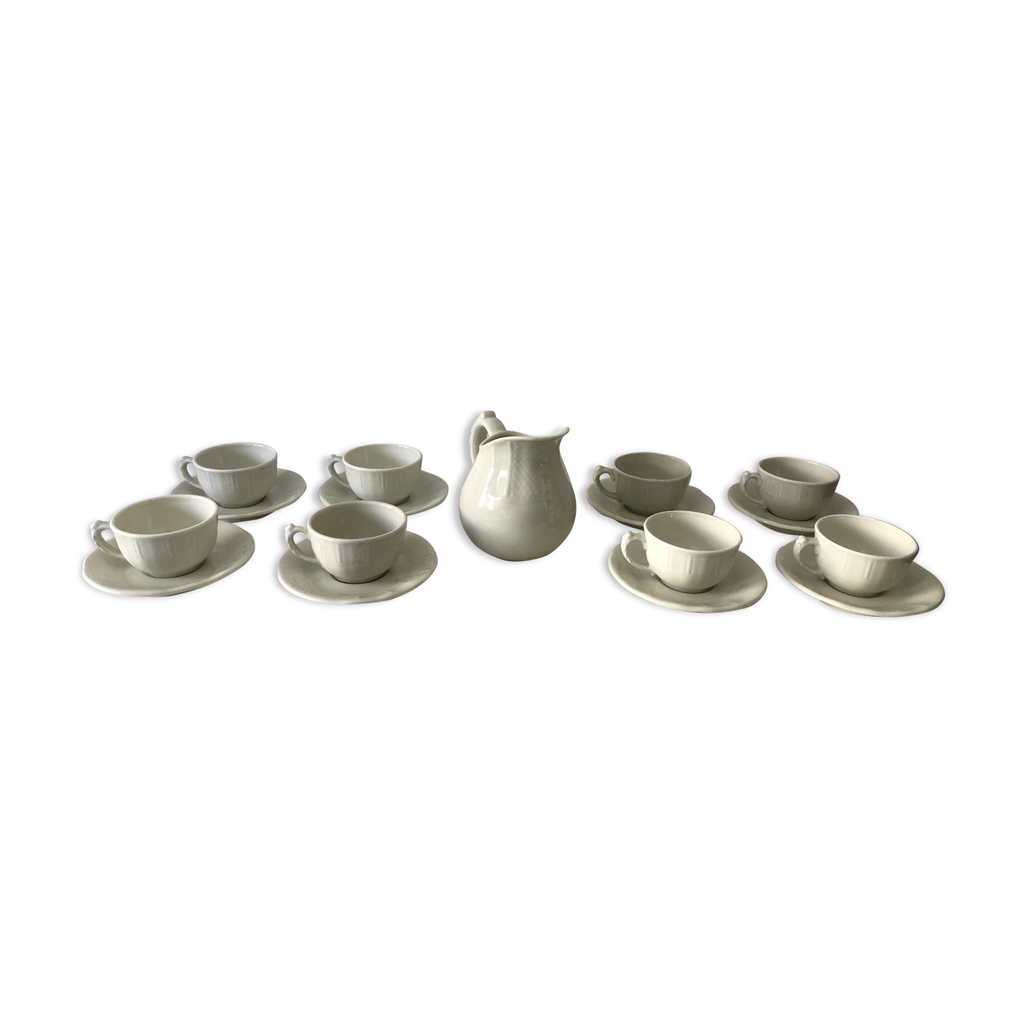 Coffee, cups, Bernardaud Limoges porcelain service.