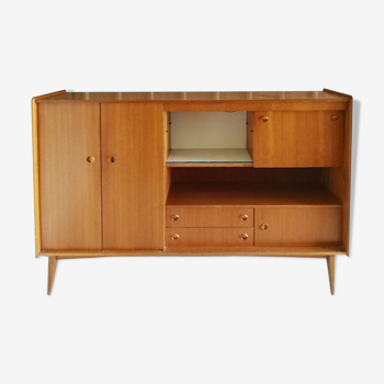 High wooden sideboard from the 50s, Scandinavian style
