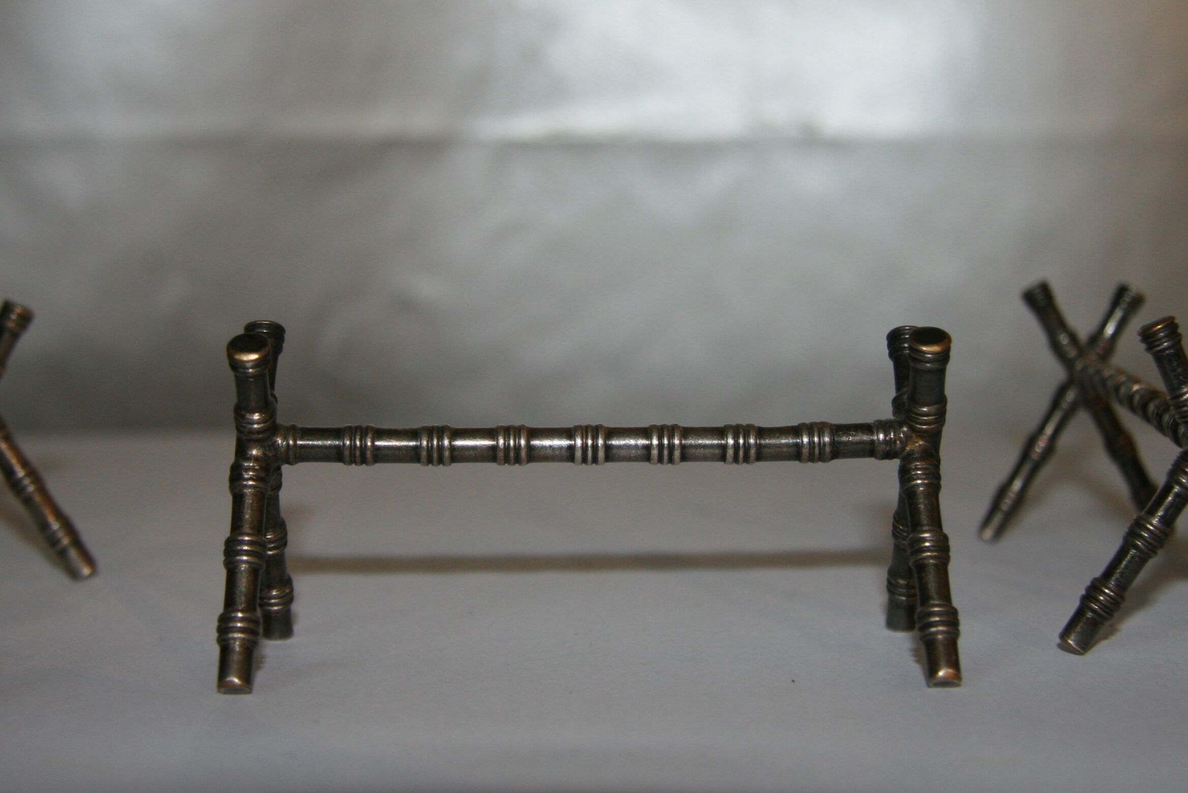 Silver metal bamboo pattern knife holder circa 1950