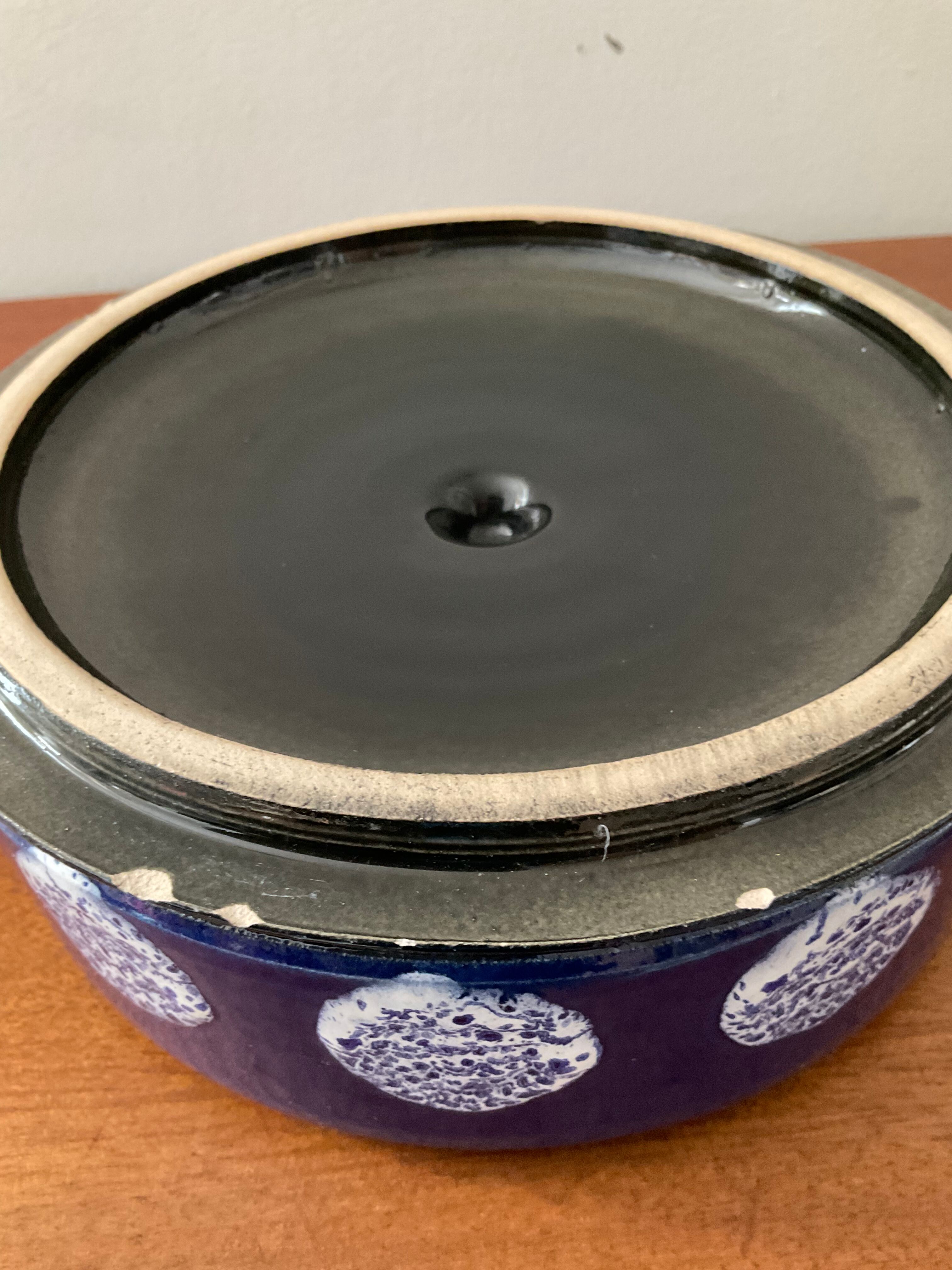 Enamelled ceramic trinket bowl