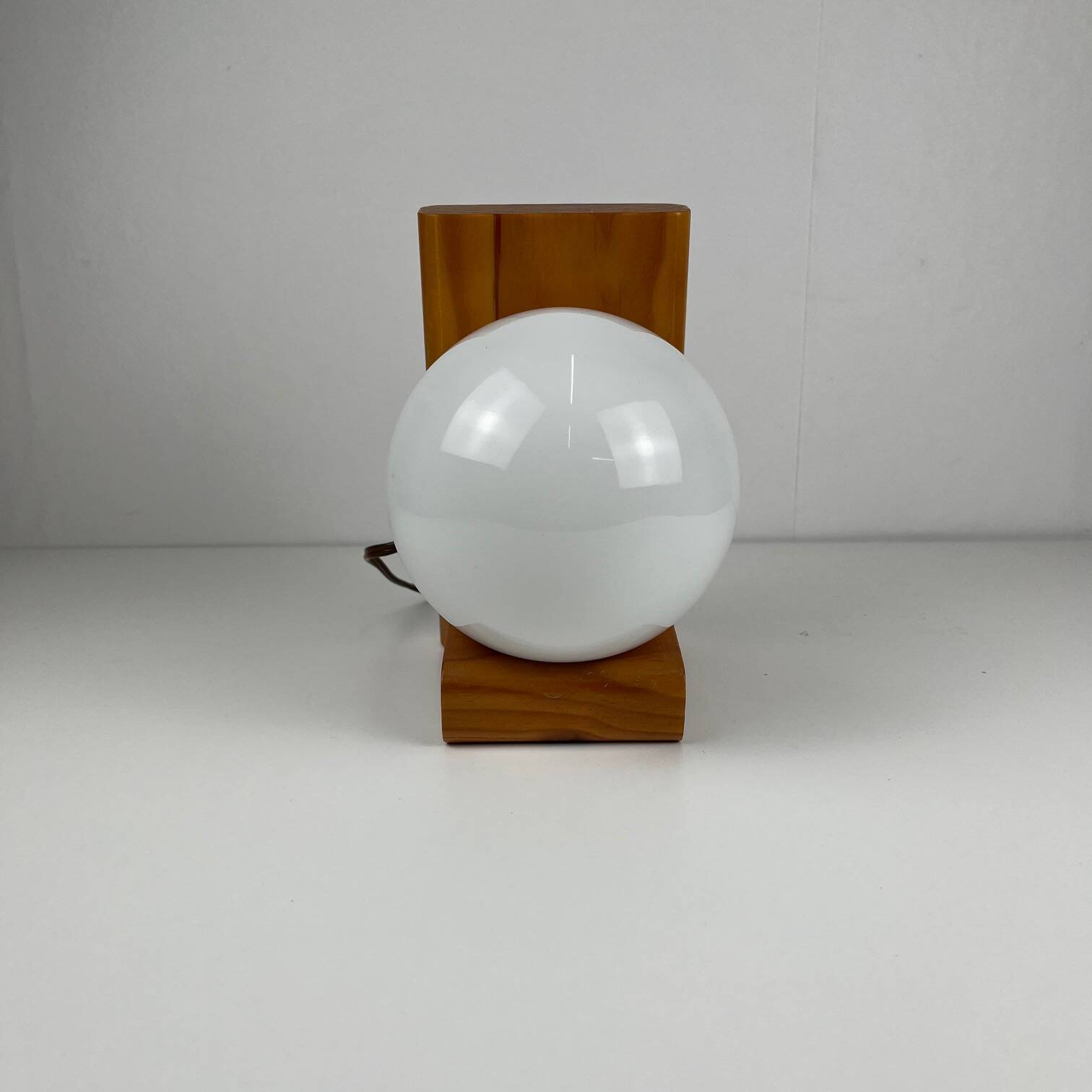 MCM wood and glass wall sconce