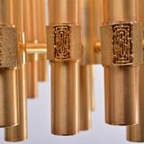 Golden chandelier by Angelo Brotto for Esperia Italia