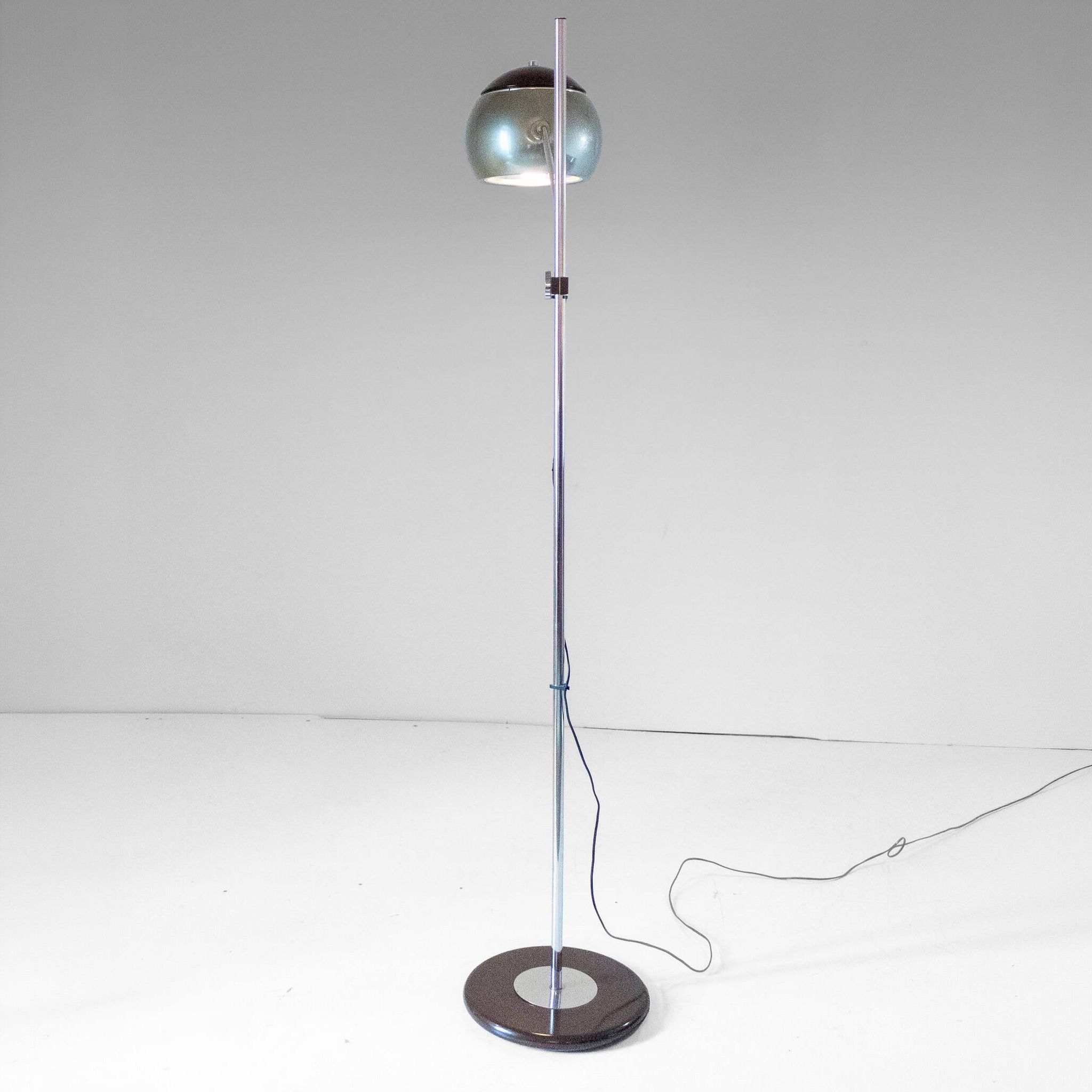 Vintage Floor Lamp, Chromed and Metal Structure, Italy 1960s