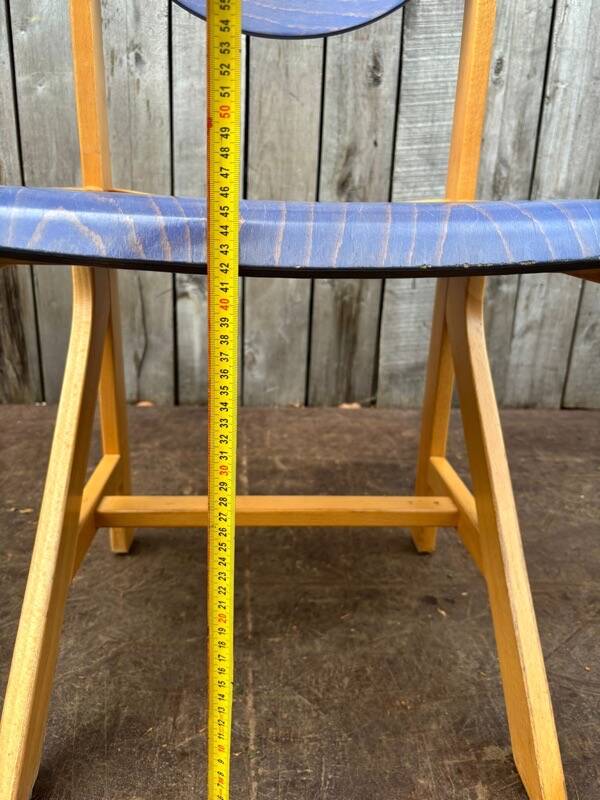Vintage multicolour Bauhaus-style wooden chair
