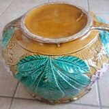 Large cache-pot or planter with chestnut flowers - Barbotine