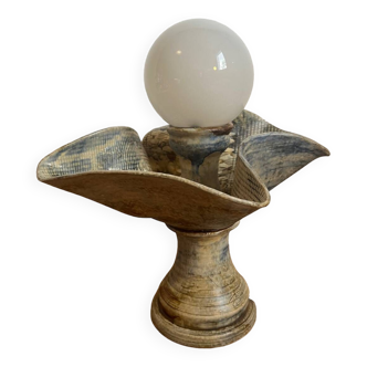 Lampe en céramique avec globe opalin
