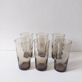 Set of 6 vintage grey water glasses