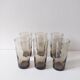 Lot de 6 verres à eau gris vintage