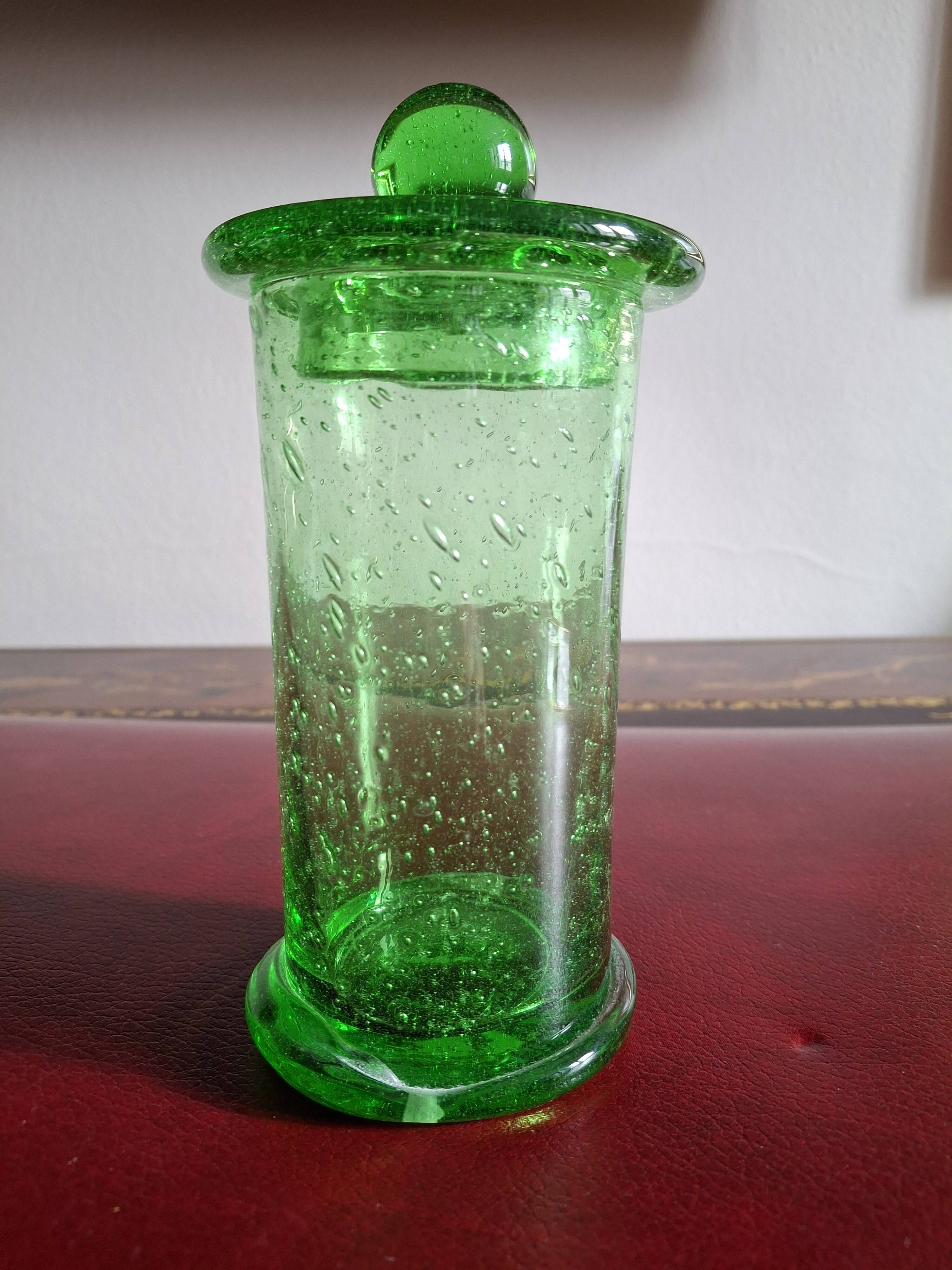 Candy dish for deserving children, Biot bubble glass, also known as an apothecary jar