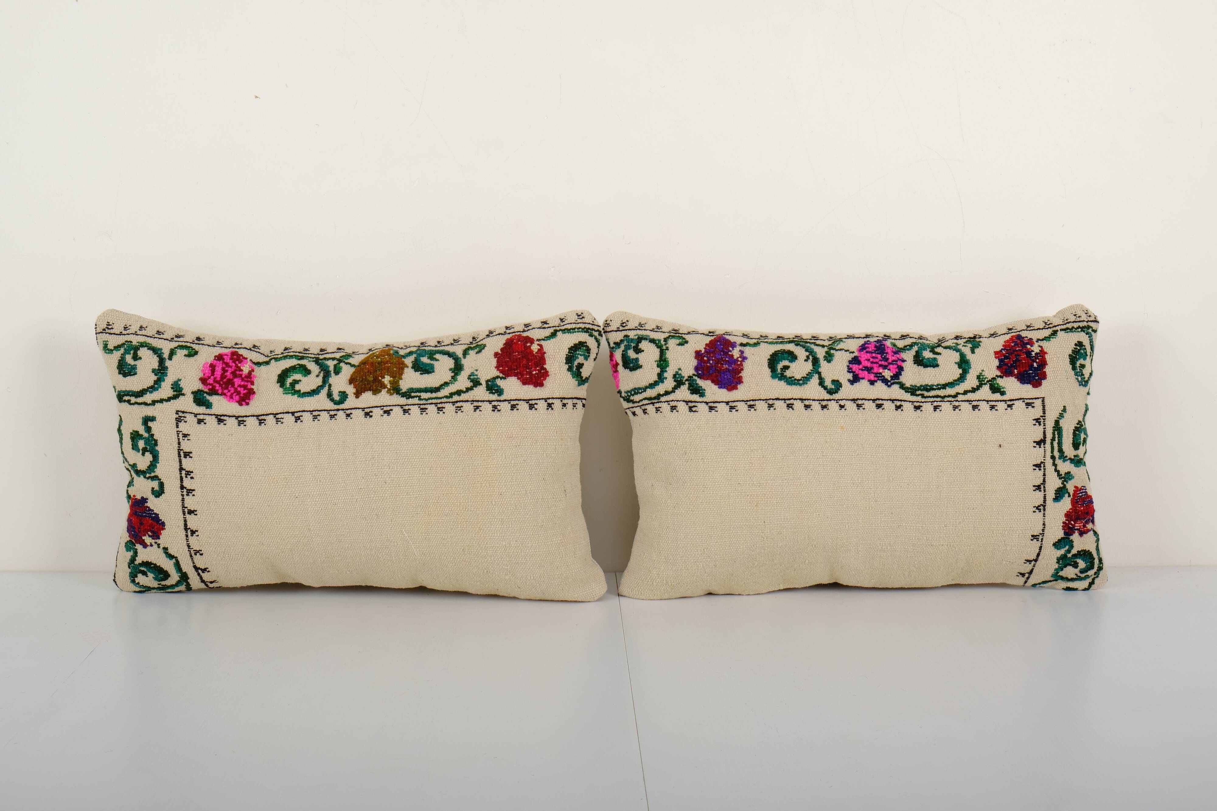 Set of two aubusson turkish kilim pillows