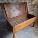 Antique oak flour chest from France, 19th century.