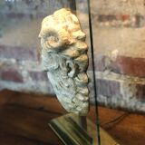 Neoclassical lamp face of the god Pan on Mount Altuglass and 50'S gold metal