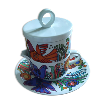 Milk jug, sugar bowl on Acapulco plate from Villeroy and Boch