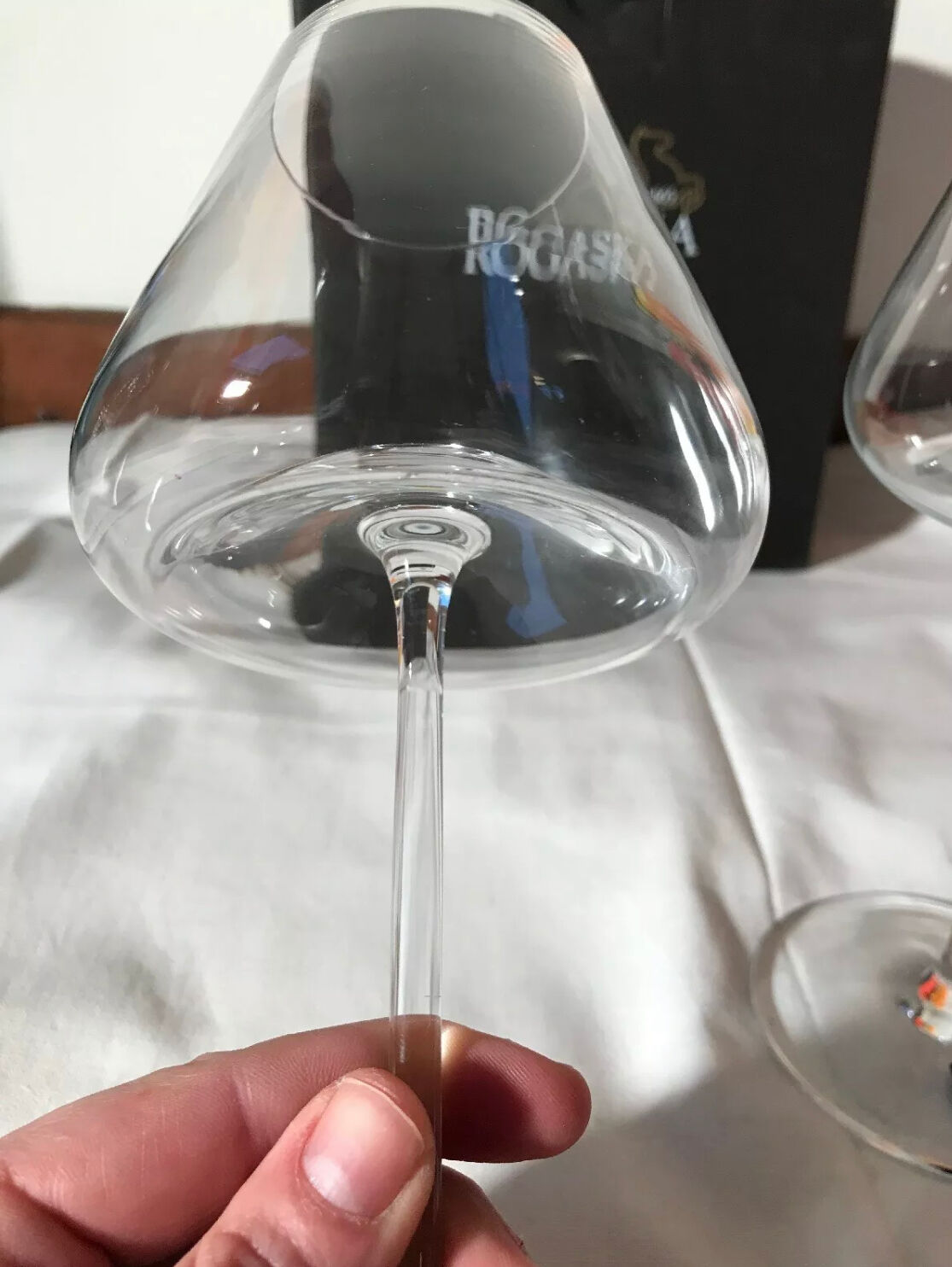 2 glasses a vin rogaska very original shape crystal handmade model armonia