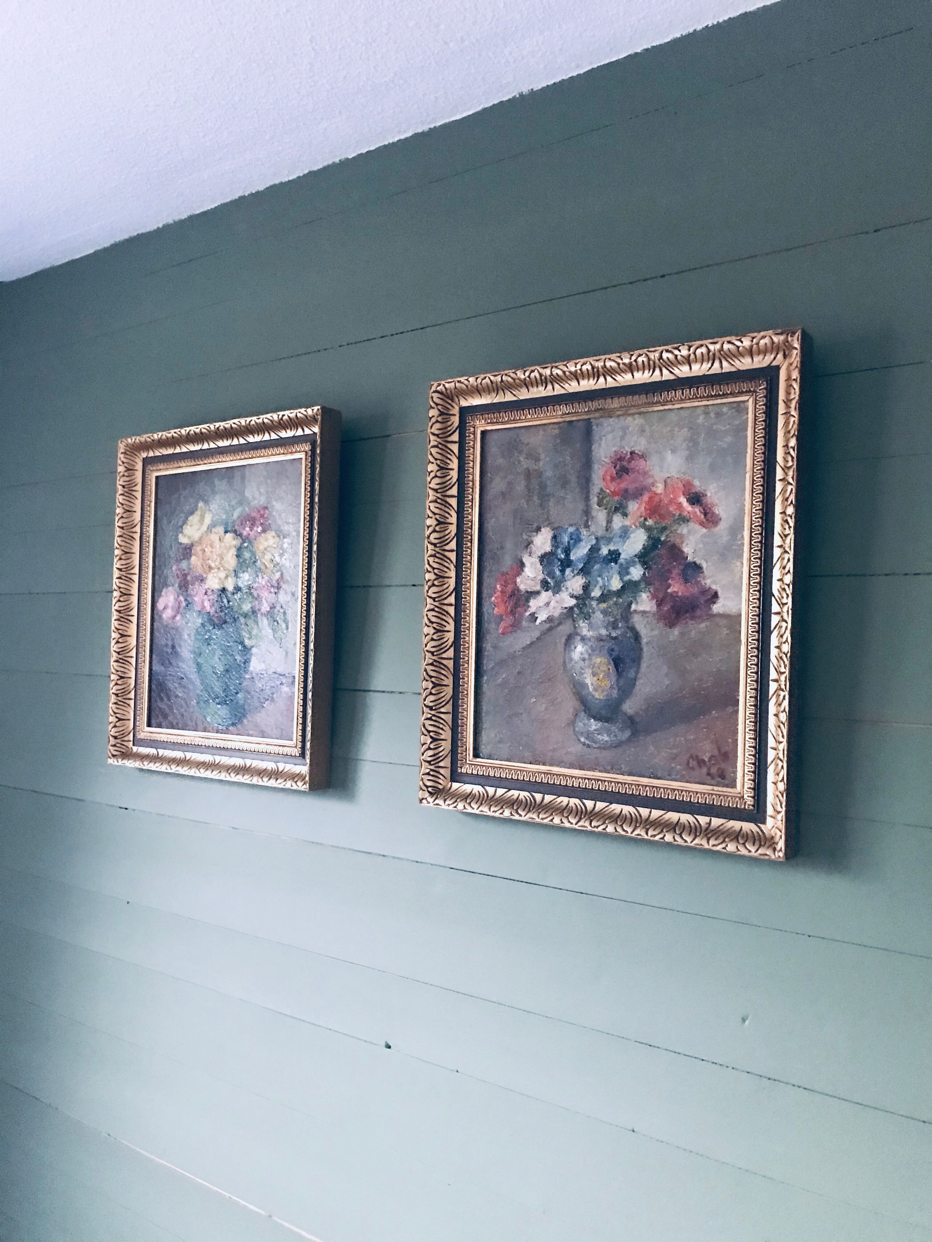 Old painting signed bouquet