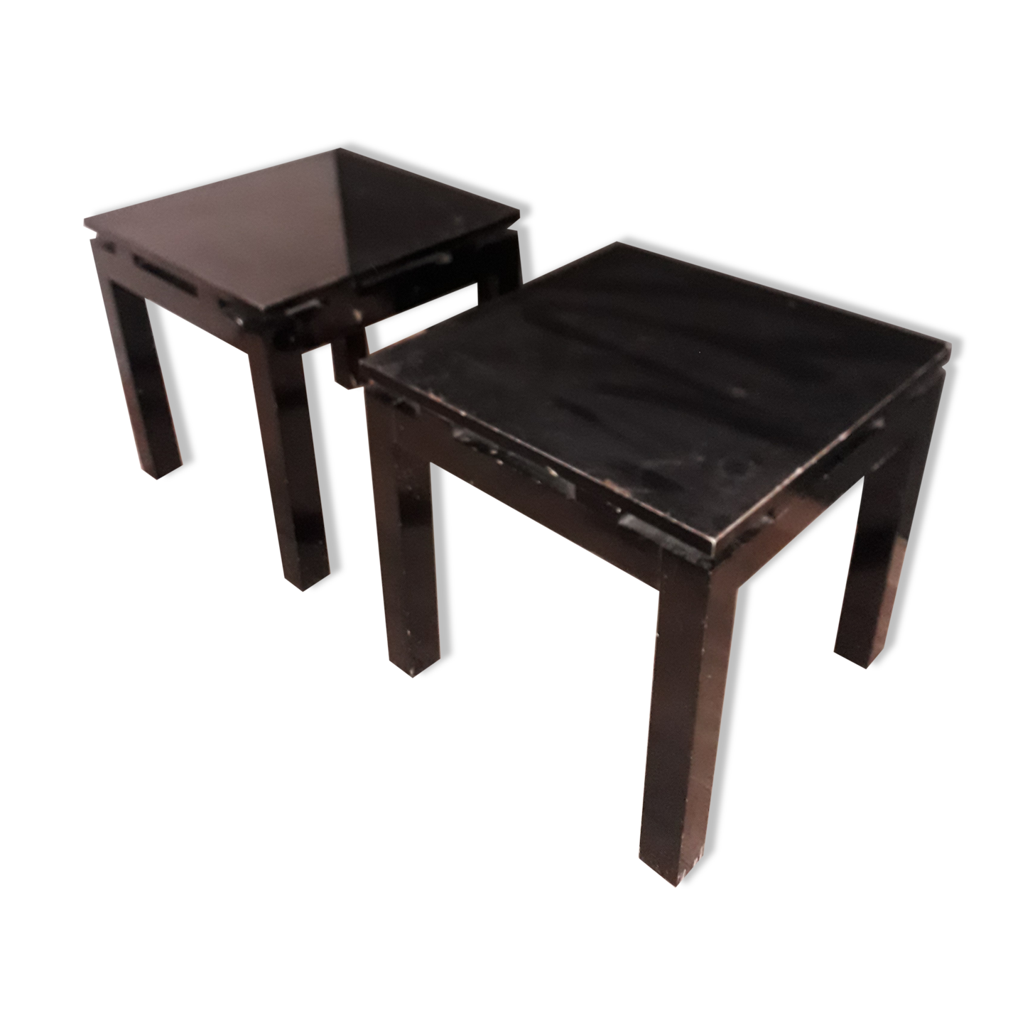 Pair of black square coffee table