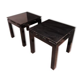 Pair of black square coffee table