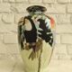 Large Toucan vase "Jungle" in glazed porcelain