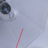 Art Deco lamp with chrome metal and opalescent glass.