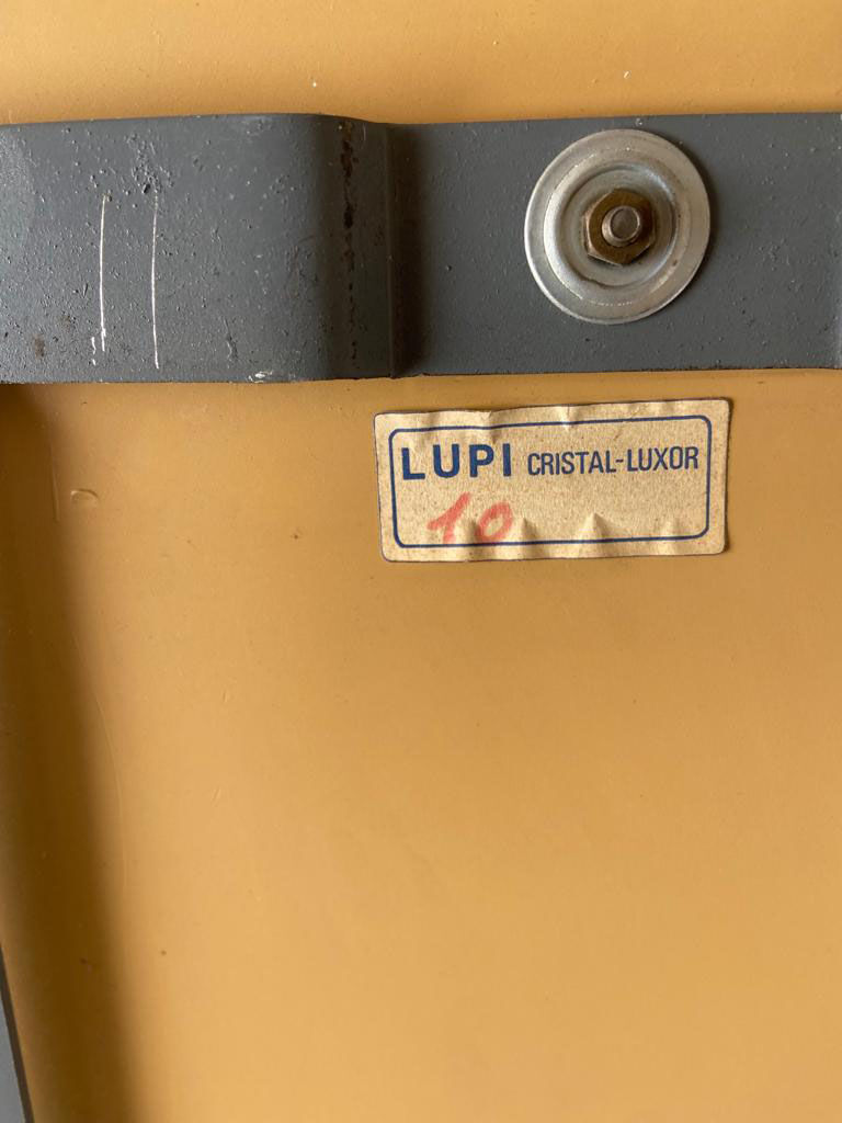 Round mirror ground crystal, Italy 70s, signed Lupi Cristal Luxor