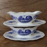 Ancienne saucière en faïence de Sarreguemines modèle Romantic