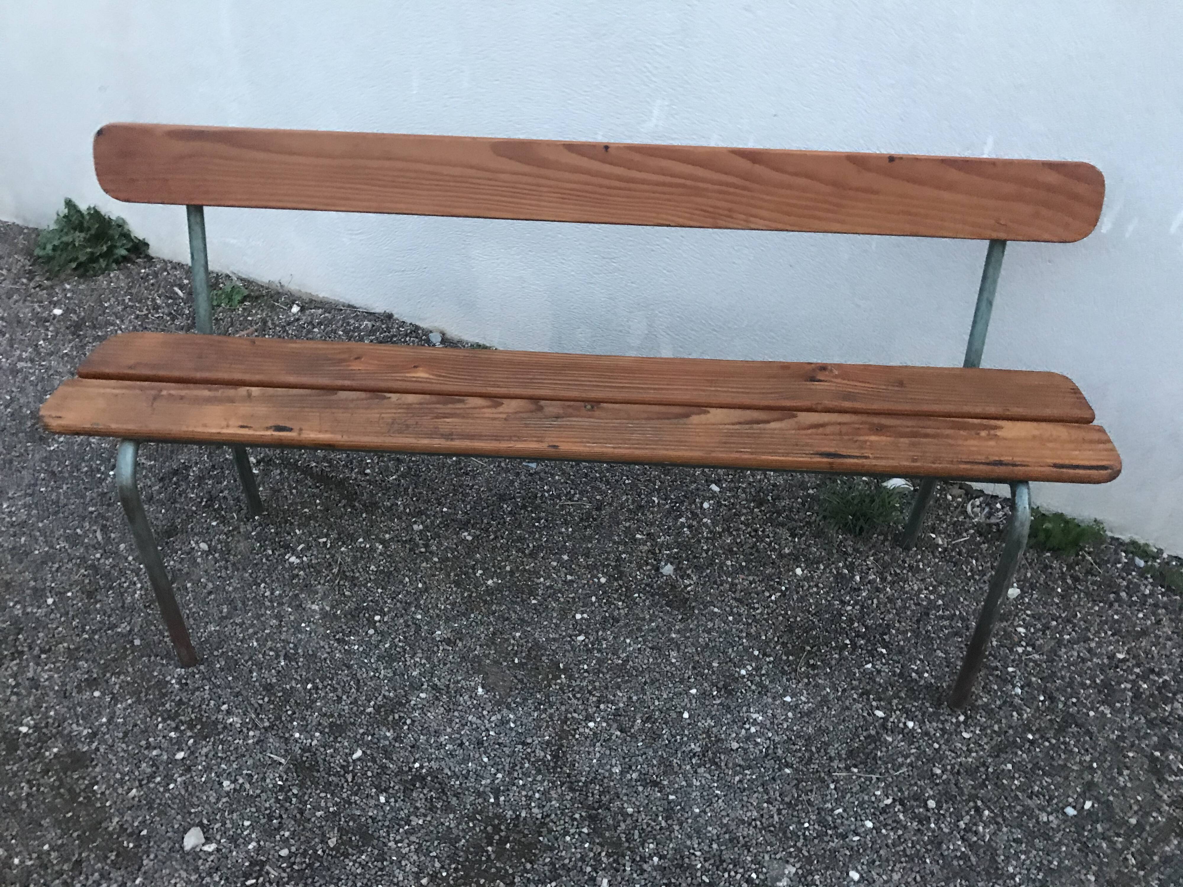School bench with folder
