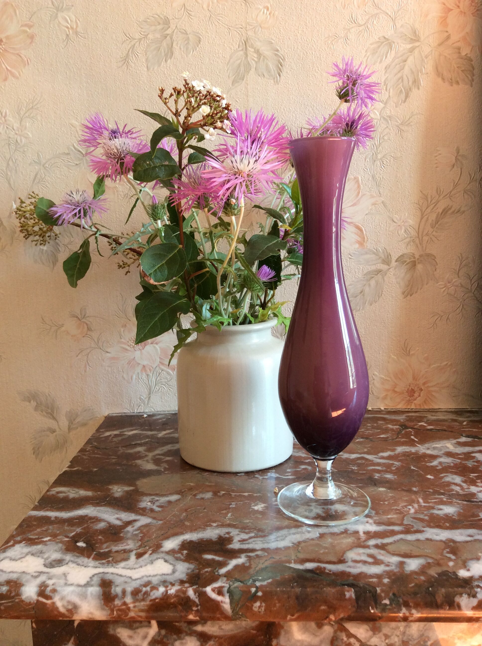 Vase en opaline tricolore