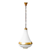 Lampadario a sospensione vetro opalino ottone anni '50 vintage