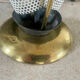 Metal umbrella stand with rigitulle and brass from the 1950s.