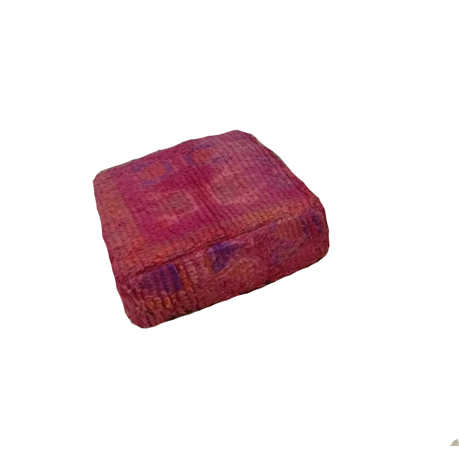 Handmade Berber pouf in wool 60 X 60 X 20 CM