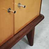 Vintage teak and marble bedside table 1960