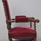 Large baroque armchair old wood and velvet