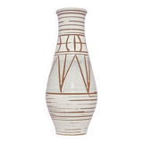 Vintage large white geometric west germany vase scheurich