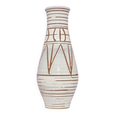 Vintage large white geometric west germany vase scheurich
