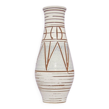 Grand vase géométrique blanc d’allemagne de l’ouest scheurich