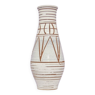 Vintage large white geometric west germany vase scheurich