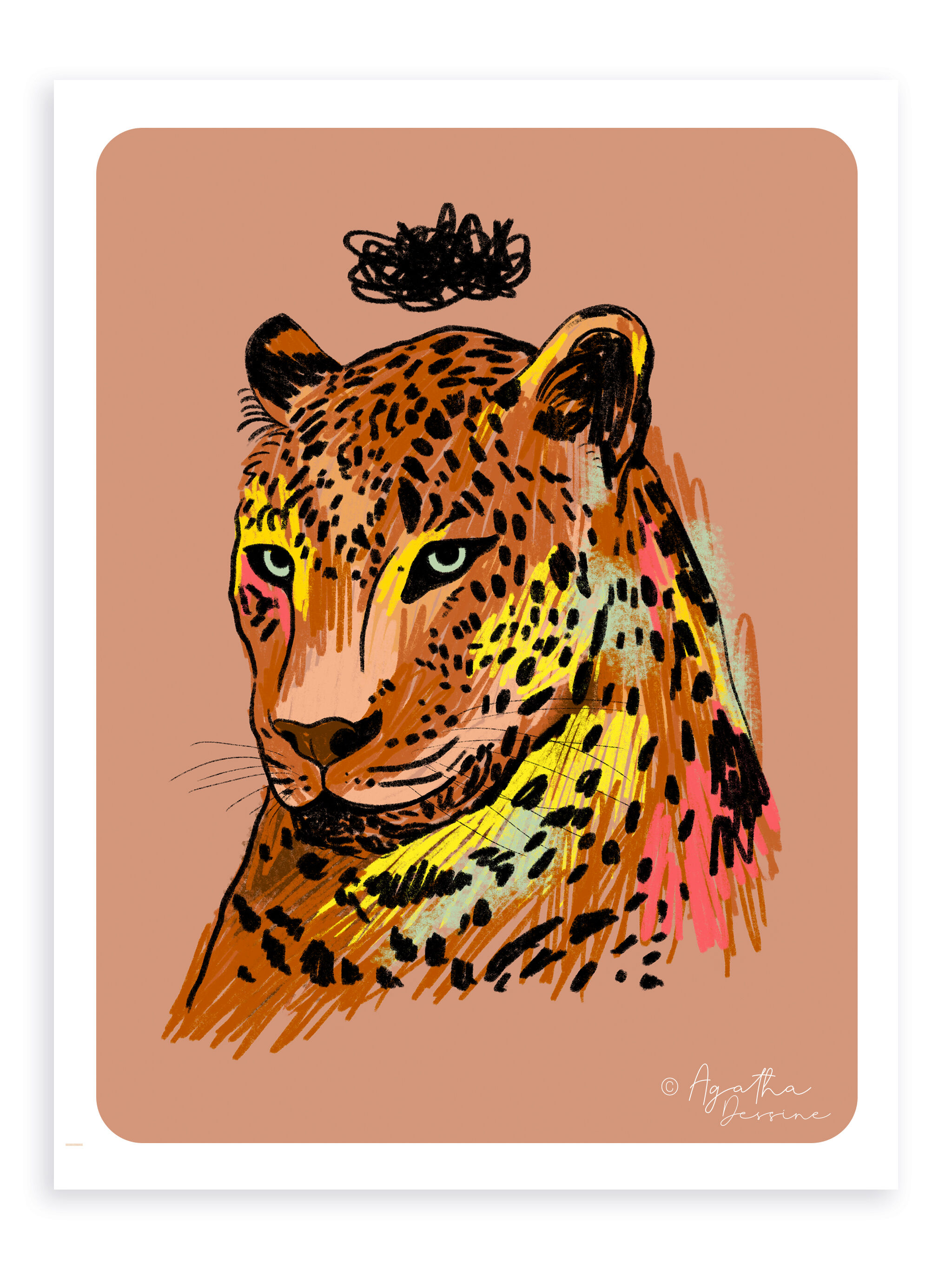Illustration "Angry Leopard" Colors A4
