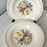 Set of 4 hollow plates Digoin Sarreguemines