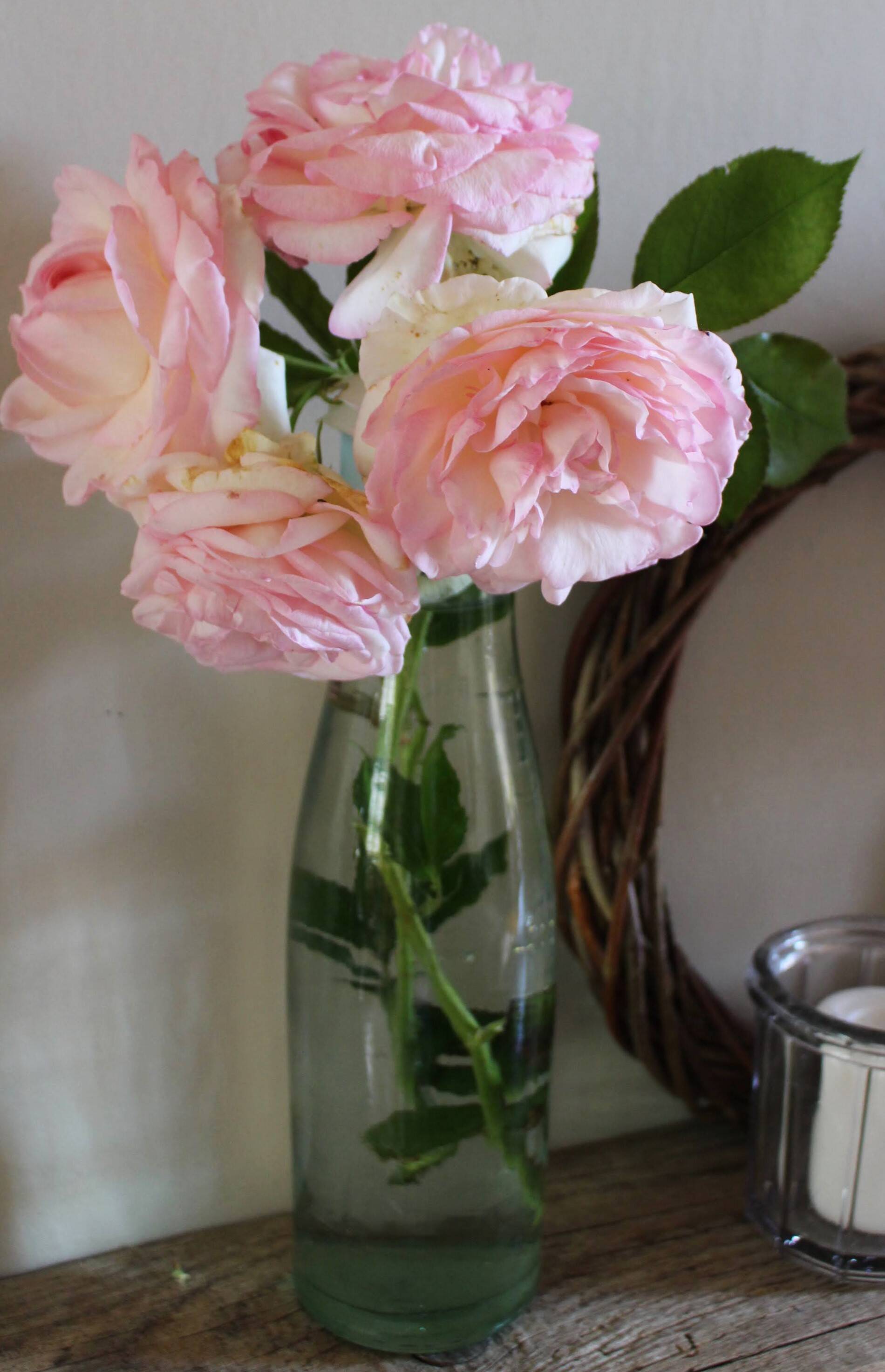 Antique glass milk bottle carafe