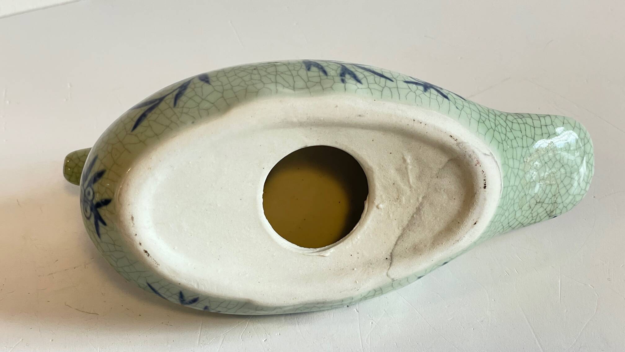 Vintage Blue Ceramic Duck