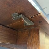 Large antique style oak extendable dining table