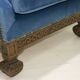 Paire de fauteuils italiens néo-Renaissance du XIXe siècle en chêne et velours bleu