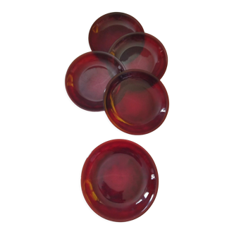 Arcoroc Sierra Ruby dessert plates