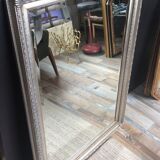 Bevelled mirror in silver wood 75x105cm