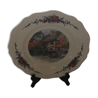 Ancienne assiette Sarreguemines Obernai