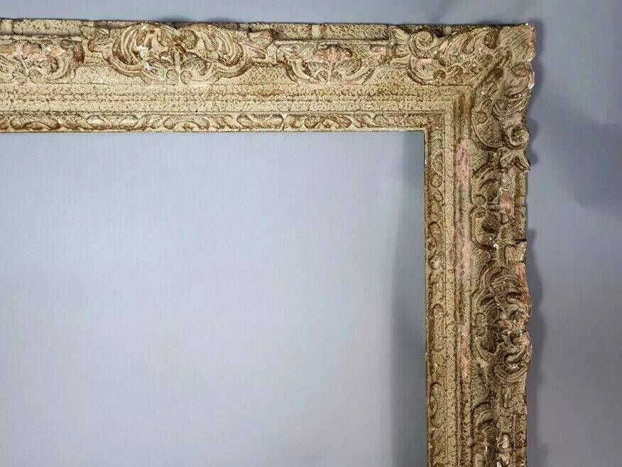 Large old Montparnasse carved wood frame 72x63 for painting 52x44 cm B161