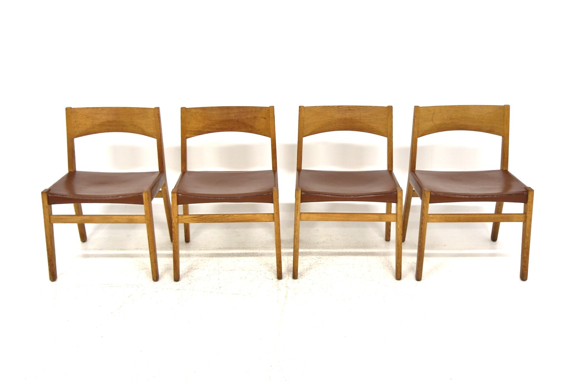 Set de 4 chaises en cuir, John Vedel-Rieper, Erhard Rasmussen, Danemark, 1960