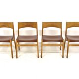Set de 4 chaises en cuir, John Vedel-Rieper, Erhard Rasmussen, Danemark, 1960