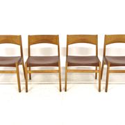 Set of 4 leather chairs, John Vedel-Rieper, Erhard Rasmussen, Denmark, 1960